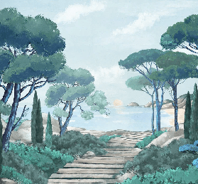 Papier peint balade dans les calanques - Muralconcept