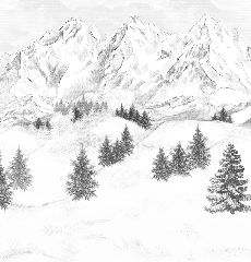 Papier peint montagne sommets de Chamonix - Muralconcept
