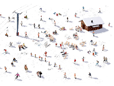 Papier peint panoramique après ski - Muralconcept