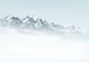 Papier peint Mont Blanc dans la brume bleu, XXL, tendance