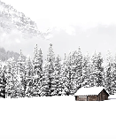 Papier peint panoramique chalet en montagne, XXL, tendance