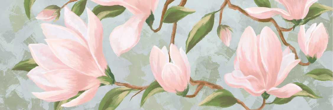 Papier peint magnolia en fleur, XXL, tendance
