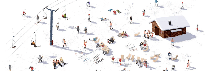 Papier peint panoramique après ski - Muralconcept