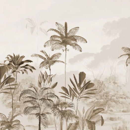 Papier peint panoramique jungle eden sépia, XXL, tendance
