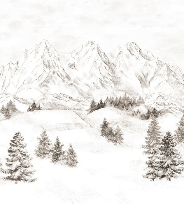 Papier peint montagne massif des Alpes - Muralconcept
