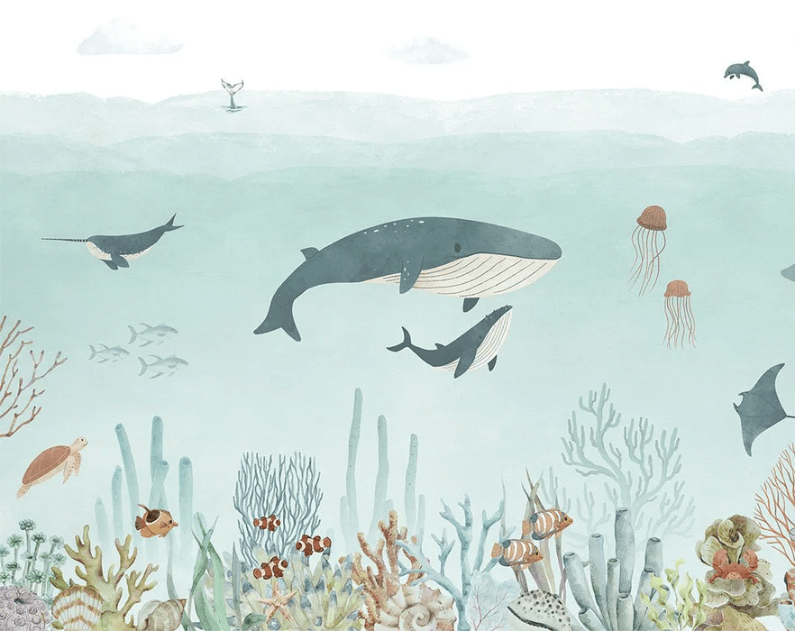 Blue whale baby wallpaper