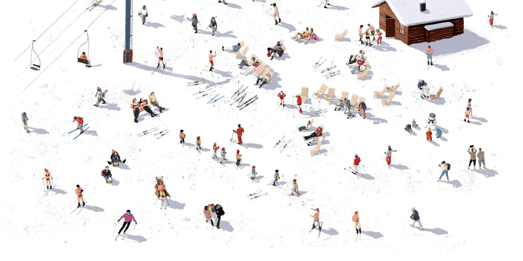 Papier peint panoramique après ski - Muralconcept