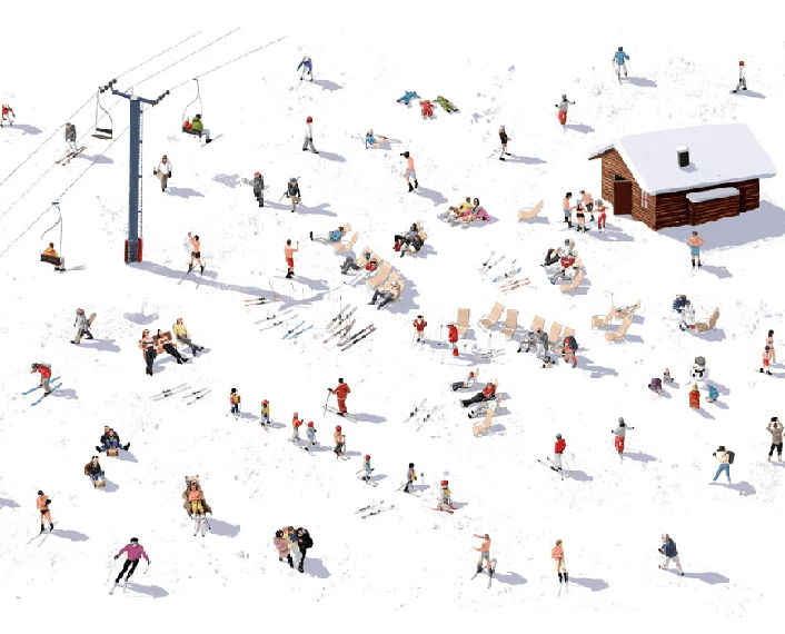 Papier peint panoramique après ski, XXL, tendance