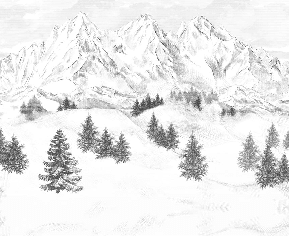 Papier peint montagne sommets de Chamonix - Muralconcept
