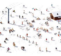 Papier peint panoramique après ski - Muralconcept