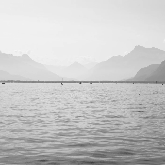 Papier peint panoramique Lac Léman – Montagnes et lac - Muralconcept
