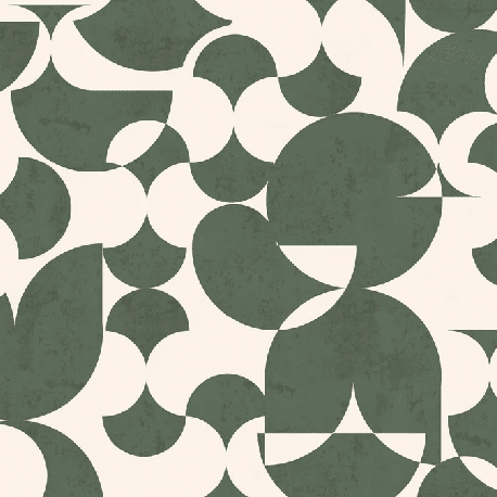 Papier peint rétro forme graphique vert - Muralconcept