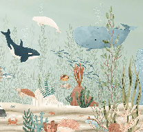 Papier peint bébé monde marin - Muralconcept
