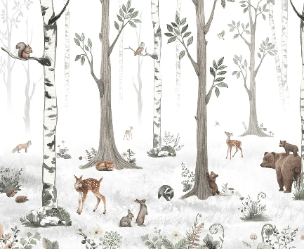 Papier peint animaux printemps forêt, XXL, tendance
