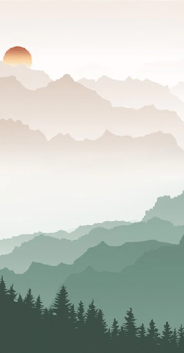 Papier peint montagne dans brume terracotta, XXL, tendance