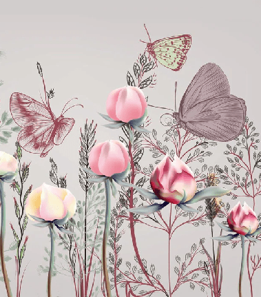 Papier peint panoramique Fleur & Tulipe - Muralconcept