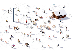 Papier peint panoramique après ski - Muralconcept