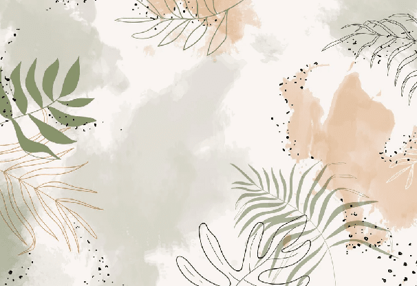 Papier peint panoramique aquarelle végétale - Muralconcept