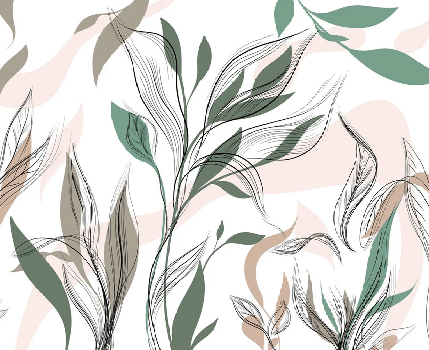 Papier peint panoramique fleur graphique - Muralconcept