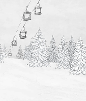 Papier peint montagne télécabine noir & blanc, XXL, tendance