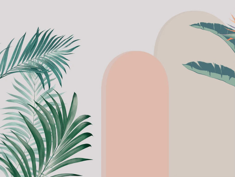 Papier peint chambre arches plantes, XXL, tendance