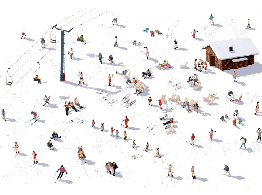 Papier peint panoramique après ski - Muralconcept
