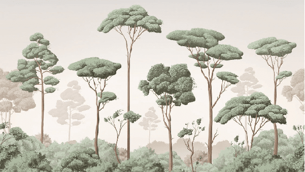 Papier peint brise légère pinède - Muralconcept