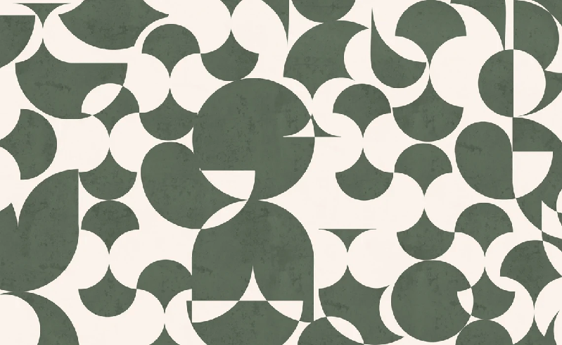 Papier peint restaurant rétro forme graphique - Muralconcept