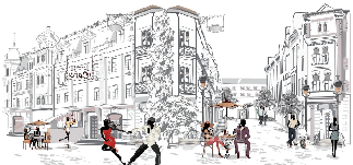 Papier peint restaurant balade parisienne - Muralconcept