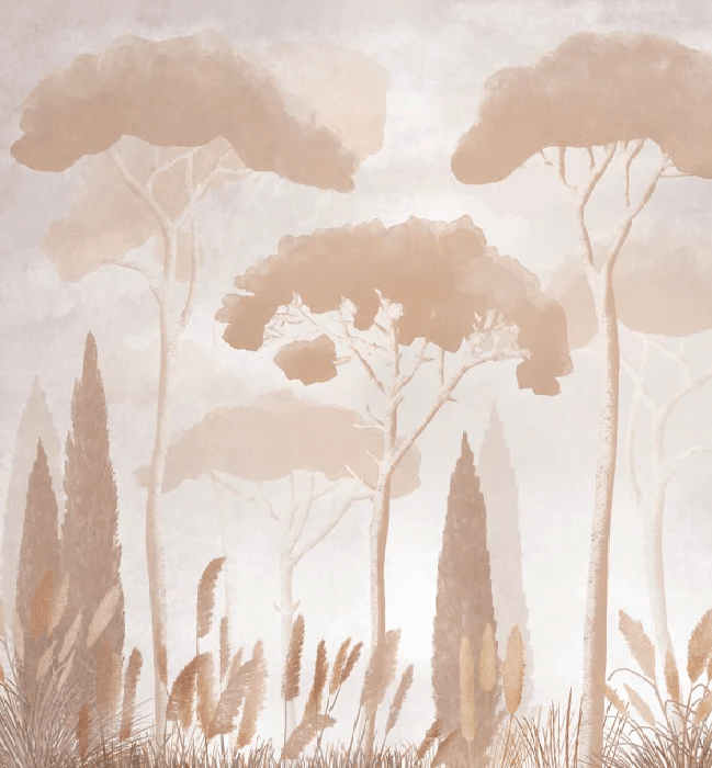Papier peint sépia cyprès pins, XXL, tendance
