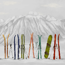 Papier peint ski à Courchevel - Muralconcept