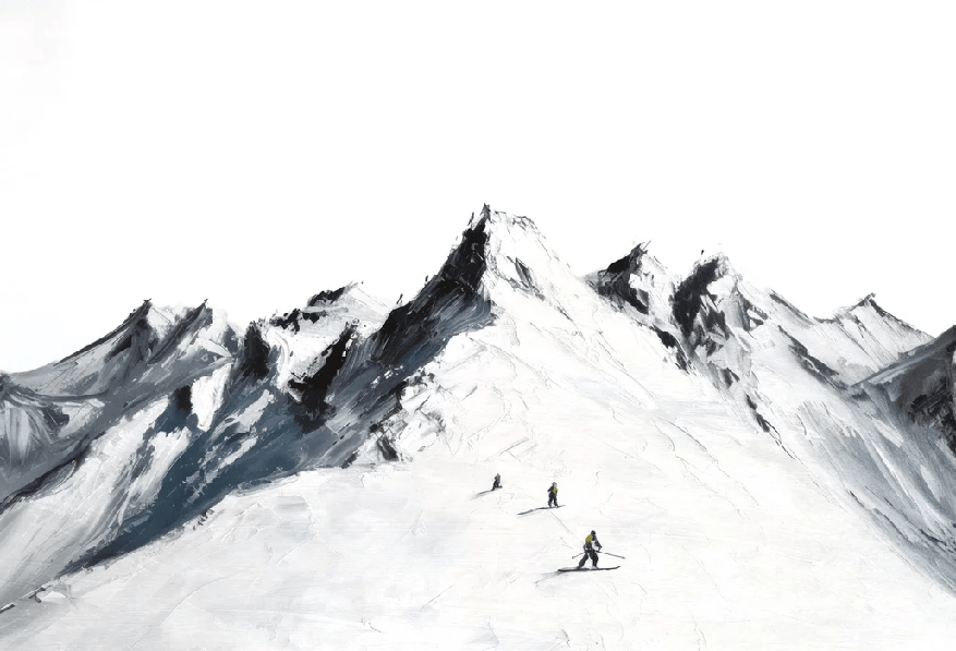 Papier peint ski alpinisme en montagne - Muralconcept