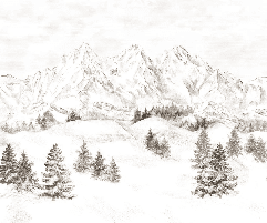 Papier peint montagne massif des Alpes - Muralconcept
