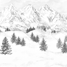 Papier peint montagne sommets de Chamonix - Muralconcept