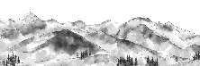 Papier peint montagne chaine des Aravis noir et blanc