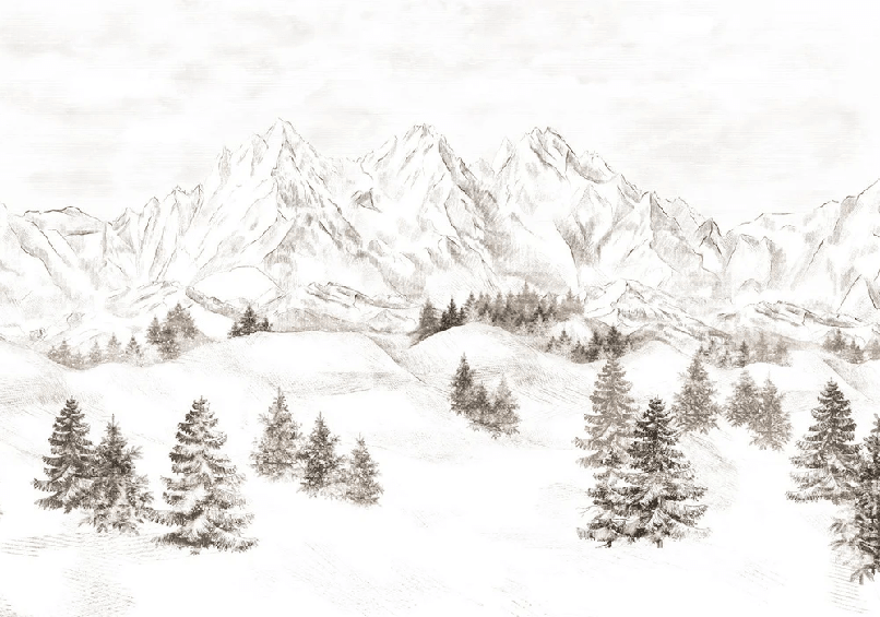 Papier peint montagne massif des Alpes - Muralconcept