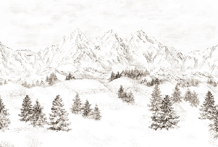 Papier peint montagne massif des Alpes - Muralconcept