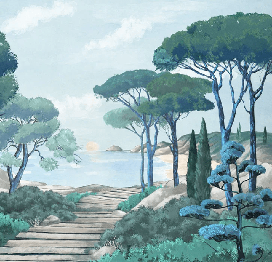 Papier peint balade dans les calanques - Muralconcept