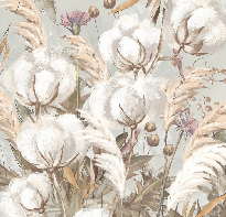 Papier peint panoramique fleur coton, XXL, tendance