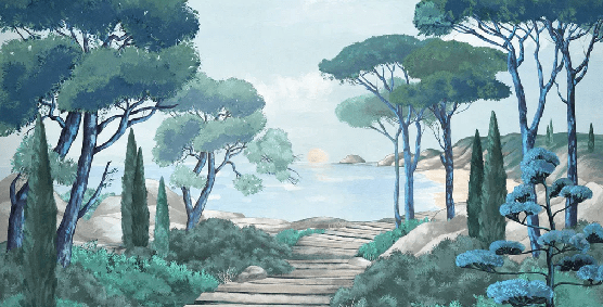 Papier peint balade dans les calanques - Muralconcept