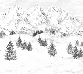 Papier peint montagne sommets de Chamonix - Muralconcept