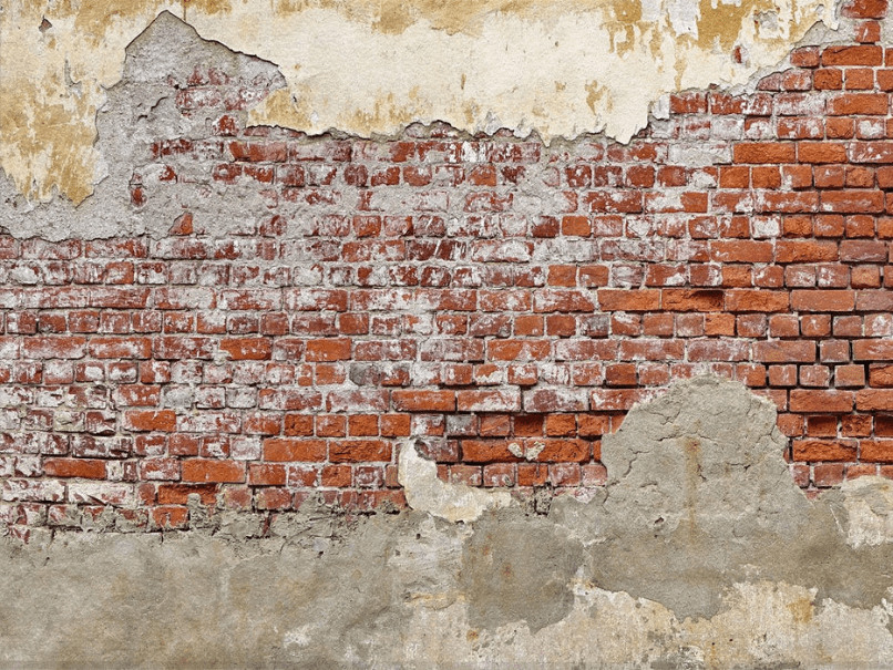Papier peint bistrot brique cassée - Muralconcept