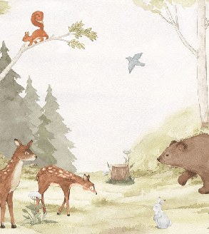 Papier peint forêt enchantée chambre enfant - Muralconcept