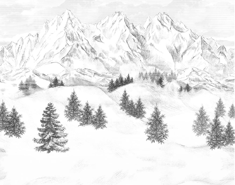 Papier peint montagne sommets de Chamonix, XXL, tendance