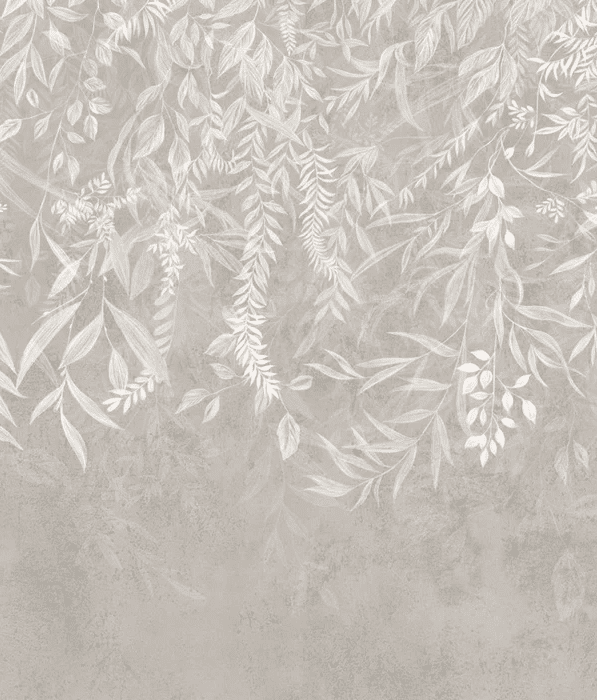 Papier peint design végétal moderne beige - Muralconcept