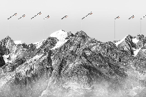 Papier peint montagne dôme Alpin - Muralconcept
