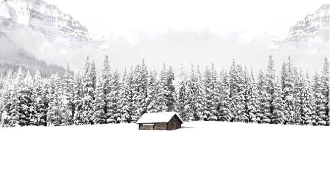 Papier peint panoramique chalet en montagne