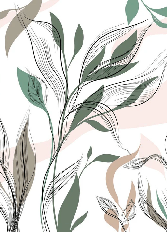 Papier peint panoramique fleur graphique - Muralconcept