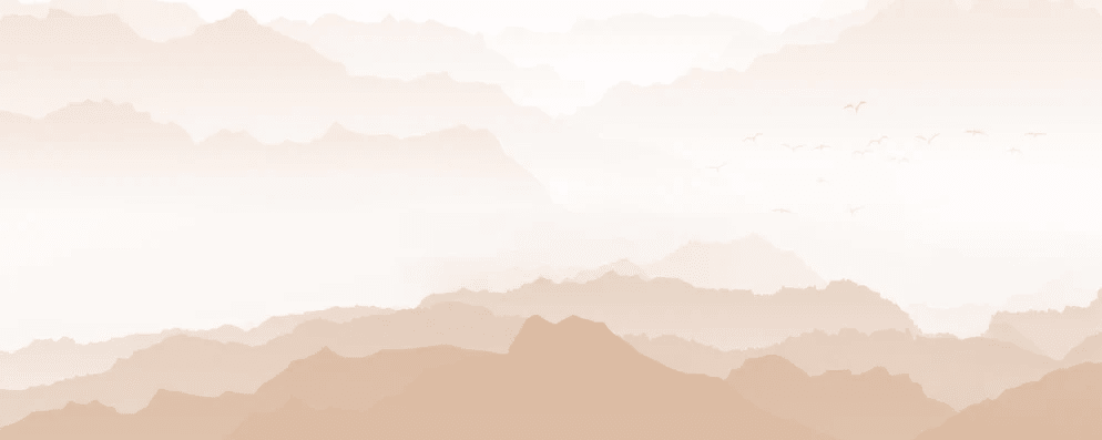 Mountain in mist wallpaper terracotta - Muralconcept