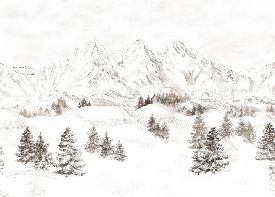 Papier peint montagne massif des Alpes